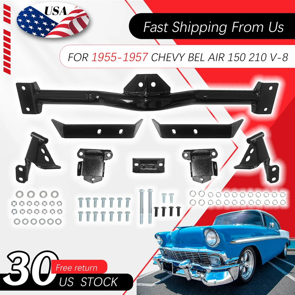 Para Chevy Belair 150 210 V8 1955-57 Motor Montaje Transmisión Crossmember Foto 1 de 4