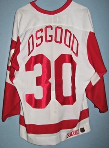 1997 Detroit Red Wings Chris Osgood CCM Size L Men's Jersey #30 Fight Strap - Picture 1 of 7