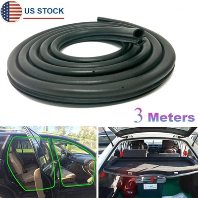 9.8ft Rubber Car Door Seal Weatherstrip Body Mounted Front Left/Right Universal Foto 1 de 4