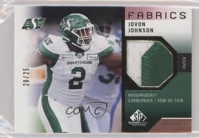2021 SP Game Used Edition CFL Fabrics Patch /25 Jovon Johnson #JJ Patch - Image 1 of 2