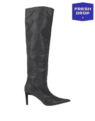 PVP €648 STELE Cuero Botas Hasta la Rodilla US8 UK5 EU38 Estrás Hechas en Italia Foto 1 de 4