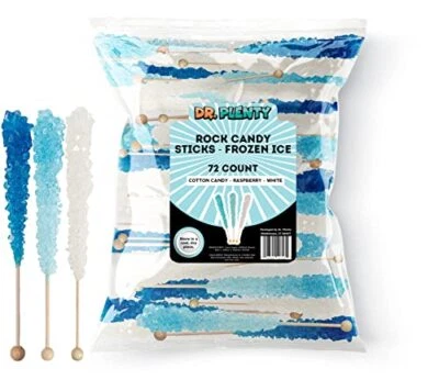Frozen Ice Rock Candy on a Stick (72 Pack) - BULK Individually Wrapped Pure S... - Image 1 of 4