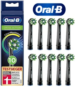 Testine Oral-B Cross Action 10pz Nere Ricambio Spazzolino Elettrico Braun - Zdjęcie 1 z 7