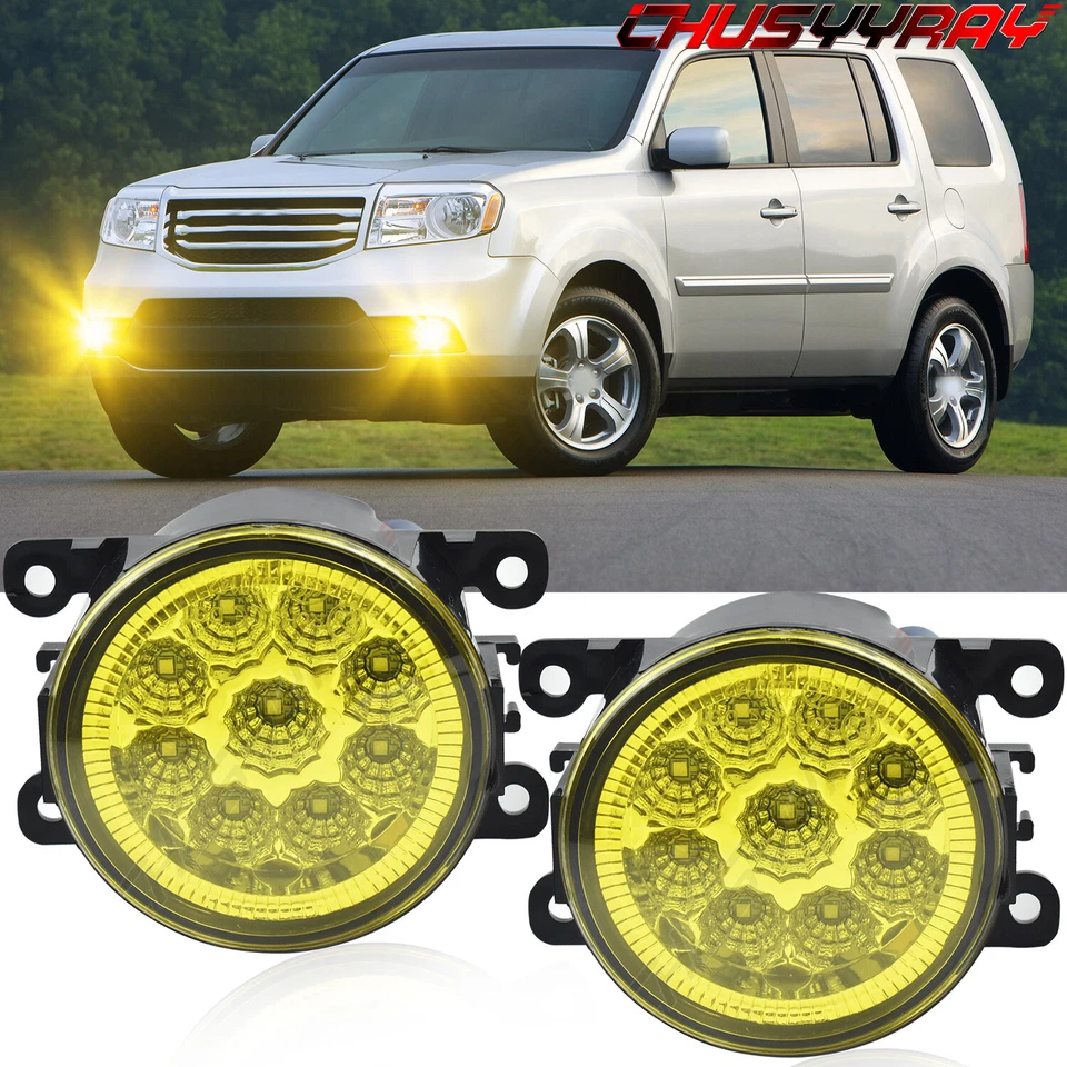 Par de faros antiniebla de parachoques amarillo ámbar para Honda Pilot 2012 2013 2014 2015-2018 Foto 1 de 4