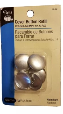 Dritz Craft Cover Button Refill 4- Size 7/8" Buttons model 13-36 - Image 1 of 2