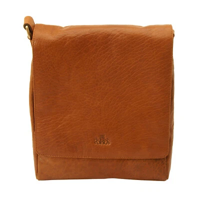 Rowallan - Bolso Mensajero con Solapa Frontal Norte/Sur Chapa Tostada en Cuero Búfalo Foto 1 de 4