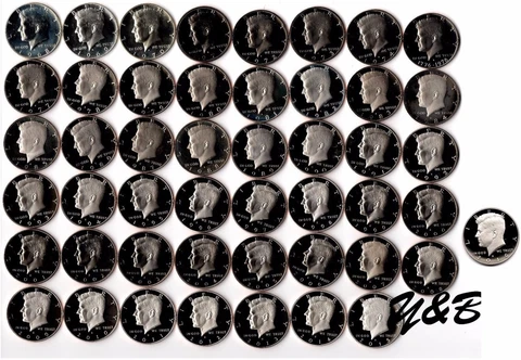 1968 - 2015+ 2016 S Clad Proof Kennedy Half Dollar Complete Set US mint run Cover