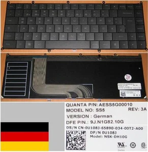 German Qwertz Keyboard DELL Adamo 13-A101 NSK-DH10G 0U108J OU108J AESS5G00010 - Picture 1 of 1