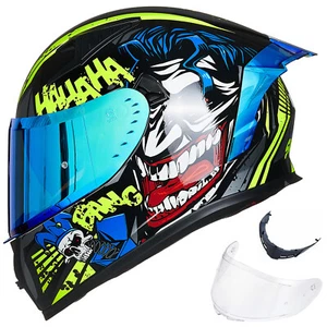 ILM Motorcycle Helmet Full Face with Mirrored&Clear Visors+2 Fins DOT Approved - Picture 1 of 92