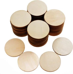 100 Pieces Unfinished Wood Circle - 2 inch Round Disc Blank Natural Wooden - Picture 1 of 4