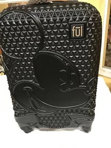 FUL Disney Mickey Mouse Textured Hardside Spinner Carry On Luggage  - Black - Picture 1 of 4