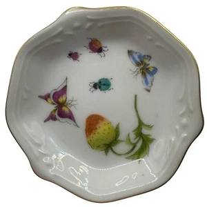 VTG Ardalt Royal Crown Spring Time Trinket Candle Dish Butterfly Ladybugs - Picture 1 of 5
