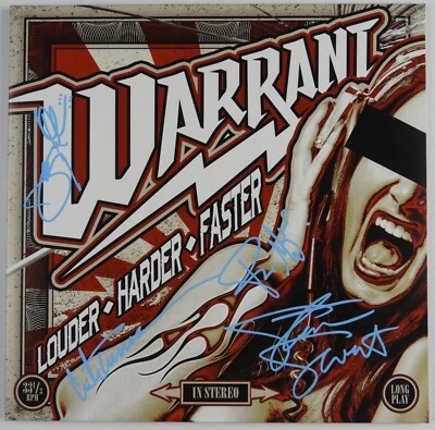 Warrant JSA Signed Autograph Album Record Album Vinyl - Image 1 of 3