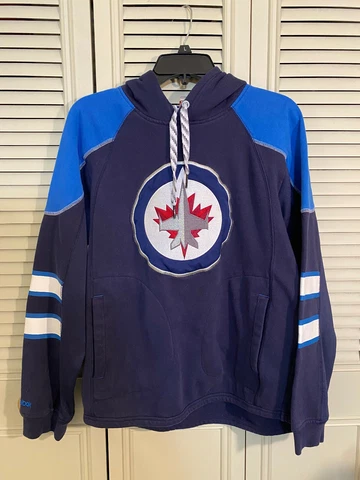 Winnipeg Jets NHL Mens Size Medium Pullover Hoodie Reebok Face Off Cover