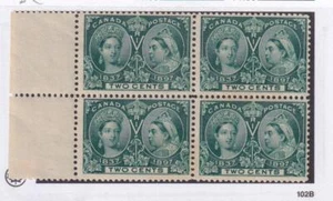 CANADA  # 52 VF-MNH BLOCK OF 2cts Q/VIC  CAT VALUE $600 FROM KIMSS30 STAMPS - Picture 1 of 1