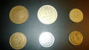  " WORLD  COINS "Set of (6) Coins,from 4 Countries: - Picture 1 of 2