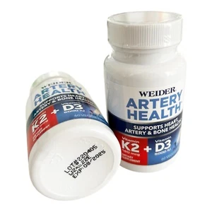 Weider Artery Health with Vitamin K2 Plus D3, 60 Veggie Caps New Exp. 8/2025 - Picture 1 of 1
