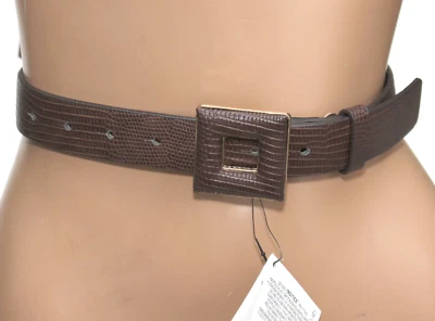 Cinturón ZARA Marrón Patrón Serpiente - Hebilla Cuadrada TALLA S/M - 36" Largo Nuevo con Etiquetas Foto 1 de 4