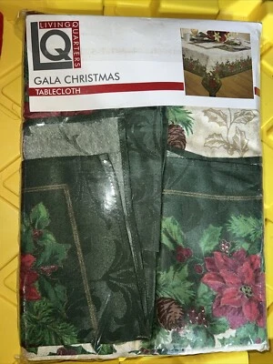 Living Quarters GALA CHRISTMAS Tablecloth Rectangular 60x84" Seats 8 NiP - Image 1 of 4
