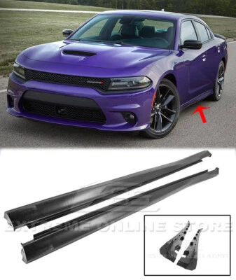 Pair of Side Skirts Rocker Panel For 11-Up Dodge Charger SRT Factory Style New - Image 1 of 4