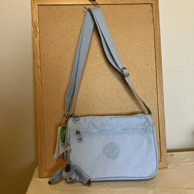 Portachiavi nuovo con etichette Kipling CALLIE CROSSBODY Bayside blu + ciondolo borsa SKY $94 - Immagine 1 di 4