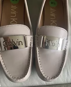 Mocassini donna Calvin Klein ballerine slip on pelle beige. Taglia 9,5 M - Foto 1 di 10