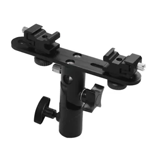 T-shaped Dual Flash Bracket Flash Speedlite Stand with 2 Cold Shoe Mounts J2F8 - Picture 1 of 5