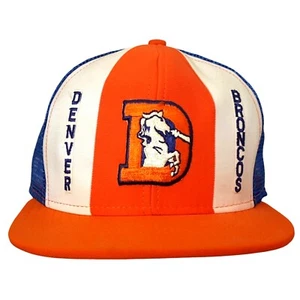 NUEVO SIN ETIQUETAS De colección AJD Denver Broncos NFL Snapback Gorra de Camionero Ajustable Años 80  - Imagen 1 de 5
