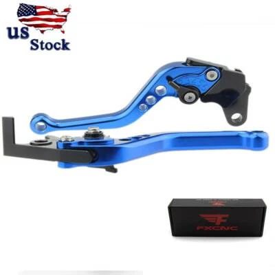 Blue For Yamaha FZ1 FAZER 2001 2002-2005 Short Clutch Brake Levers Adjustable US - Image 1 of 4