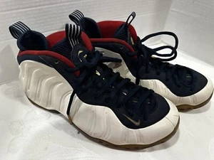 2016 Nike Air Foamposite One Premium Olympic 575420-400 Size 11 Red White Blue - Picture 1 of 11