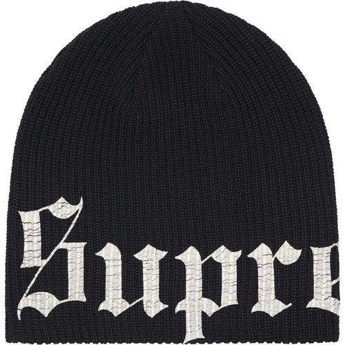 Supreme SS25 ancien bonnet coton imprimé anglais logo marron taille unique neuf