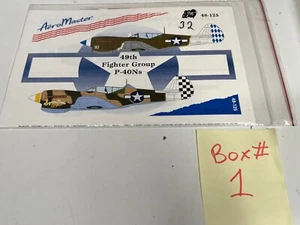 Aeromaster 49th Fighter Group P-40N's Airplane Decal Sheet 48-125 - Afbeelding 1 van 2
