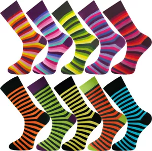 Mysocks 10 pares de calcetines crew multicolores a rayas - Imagen 1 de 2