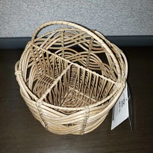 Better Homes & Gardens Alameda Rattan Utensili Caddy Servizio Cesto Tondo Resina - Foto 1 di 11