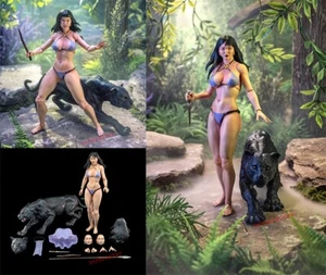 Frazetta Girl 1/12 Black Panther Set 6 pulgadas figura de acción femenina modelo de juguete en stock - Imagen 1 de 9