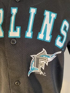 Youth Large(14-16) Florida Marlins Majestic MLB Black Cool Base Jersey - Picture 1 of 12