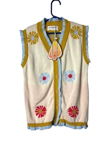 Chaleco Suéter Tejido Floral Mud Kingdom Niña Talla 120/5T Nuevo con Etiquetas - Imagen 1 de 4