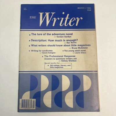 The Writer March 1984 Gordon Adventure, Young Adult, Bruce McAllister, Rex Burns - Image 1 of 3