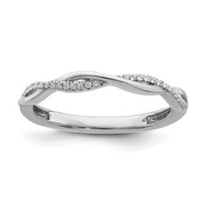 Ring, Stackable Expressions Fashion Rings 14K White Solid Gold Diamond Stackable