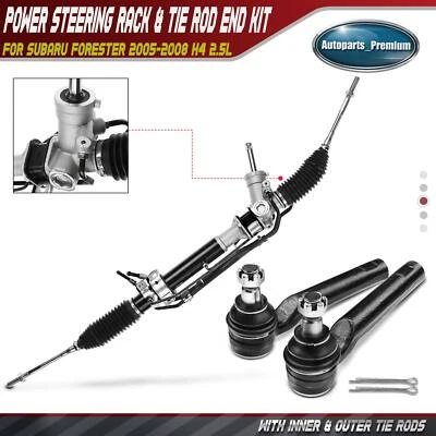 Rack de direção hidráulica e extremidade de haste de amarração de pinhão para Subaru Forester 2005-2008 H4 2,5L - Imagem 1 de 4
