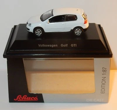 Micro IN Metallo Die Cast Schuco Ho 1/87 Volkswagen Golf Gti V Bianco Box # - Immagine 1 di 4
