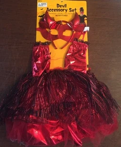 Girls Devil Accessory Set. Ages 3+/One Size Fits Most Halloween Costume - Picture 1 of 2