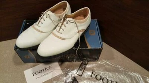 Women's Size 9.5 9 1/2 M FOOTJOY Europa Collection GOLF SHOES Spikes White 99249 - Picture 1 of 1