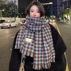 Winter Cashmere Scarves Warm Knitted Shawls Double-sided Plaid Scarf  Girls