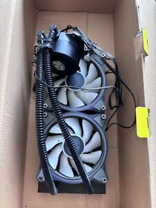 cooler master cooling liquid lite 240 water cooling system with two corsair fans