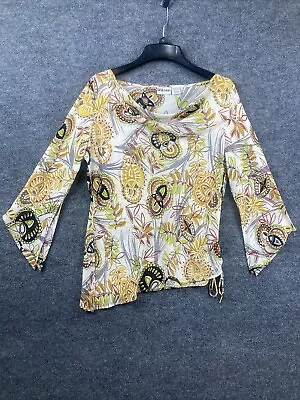 Camisa Blusa Top Túnica Transparente Estampado Hoja Blanca Talla Grande Millenium Mujer Foto 1 de 4