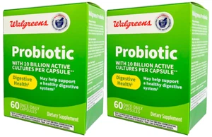 Walgreens Probiotic for Digestive Health 10 Billion CFUs, 60Ct x 2Pk=120Capsules - Picture 1 of 2