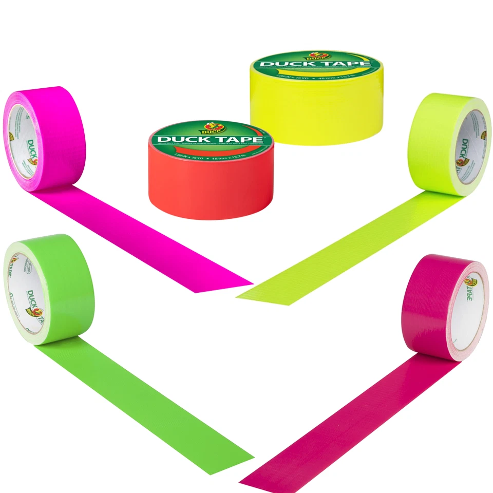 Duck Brand клейкая лента 1,88 дюйма x 10 ярдов рулон флуоресцентные цвета - Изображение 1 из 1