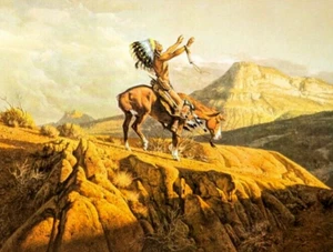Frank McCarthy THE PRAYER Native America Western Frontier Art Bookplate Print 16 - Picture 1 of 4