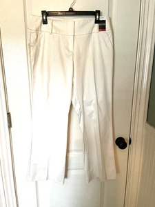 New York & Company Ladies Tribeca Trouser Pants Size 12 Petite Ivory NWT - Picture 1 of 5